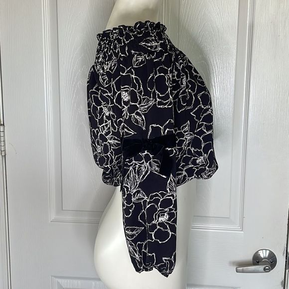 Vintage Havana off the shoulder floral crop top size s - Picture 3 of 6